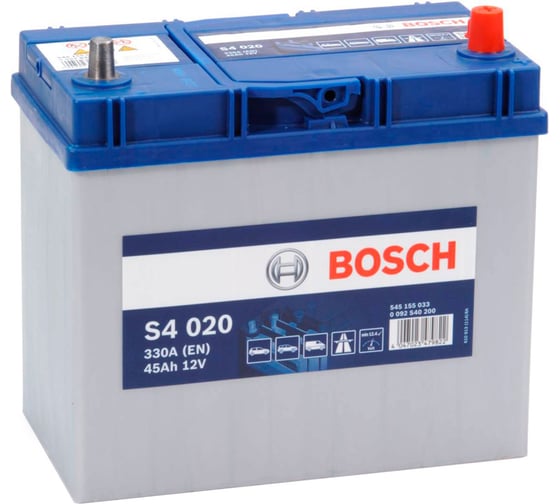 Аккумулятор BOSCH Silver 45 А/ч обратная R+ 238x129x227 EN330 А 0092S40200