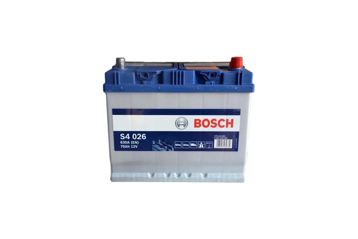 Аккумулятор BOSCH Silver 70 А/ч обратная R+ 261x175x220 EN630 А 0092S40260