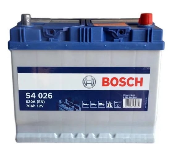 Аккумулятор BOSCH Silver 70 А/ч обратная R+ 261x175x220 EN630 А 0092S40260