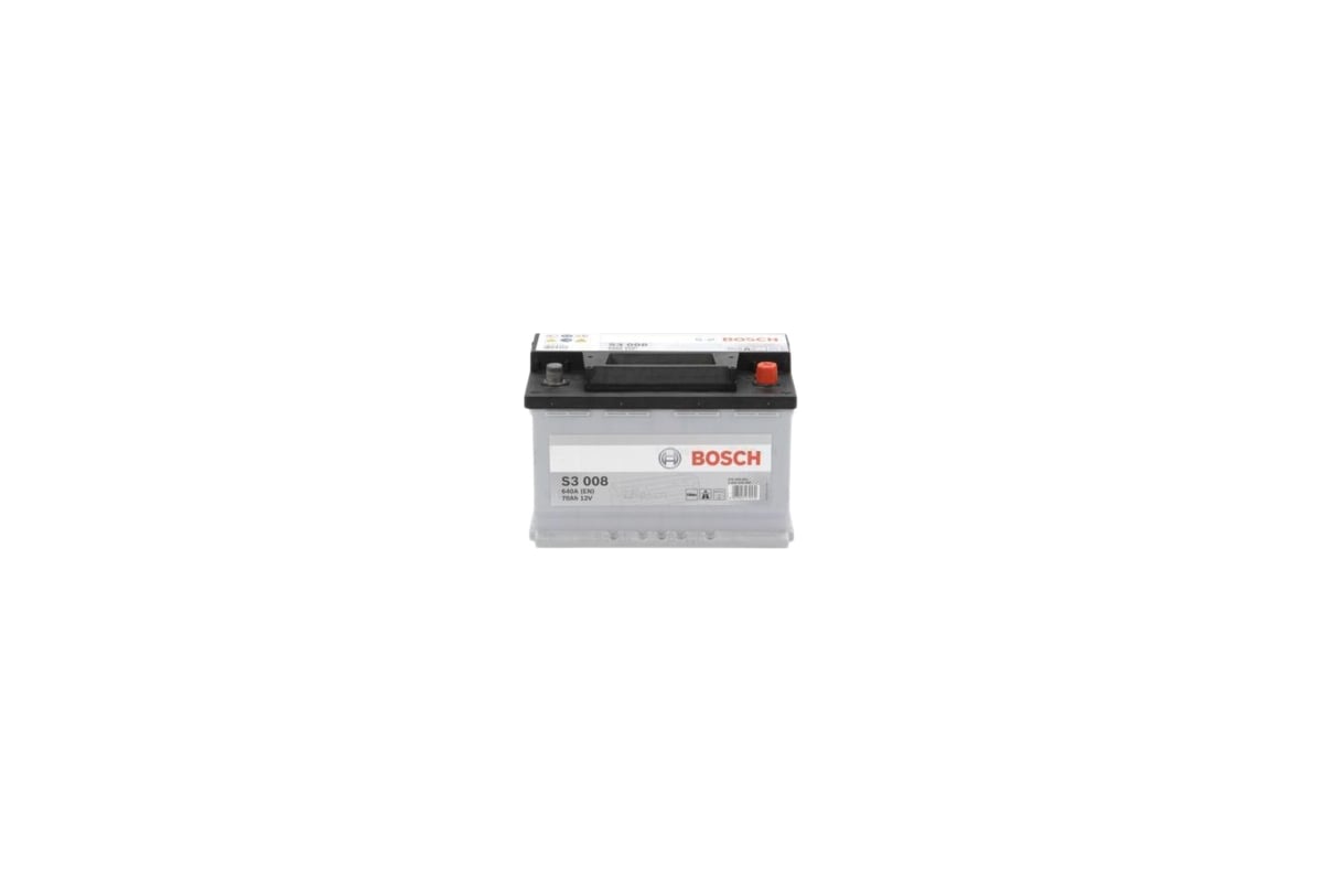 Аккумулятор BOSCH Silver 70 А/ч обратная R+ 278x175x190 EN640 А 0092S30080  - выгодная цена, отзывы, характеристики, фото - купить в Москве и РФ