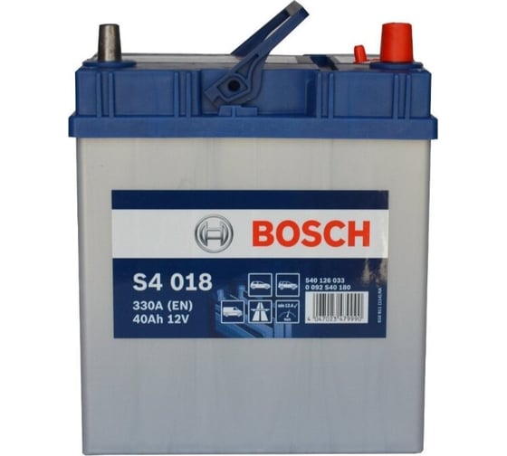 Аккумулятор BOSCH Silver 40 А/ч обратная R+ 187x127x227 EN330 А 0092S40180