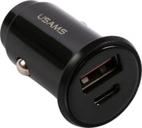 Автомобильное зарядное устройство USAMS USB+Type-C QC4.0+PD3.0 Fast Charging черный УТ000024955