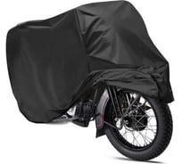 Чехол-тент на мотоцикл защитный AIRLINE S (195x100x120 см), люверс под замок, черный ADMC010