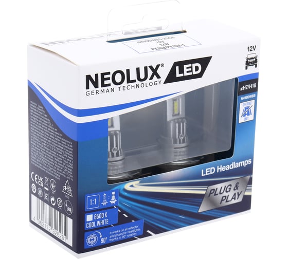 Автолампа NEOLUX H7/H18 PX26d LED COOL WHITE 6500K бокс, 2 шт, 12V N499DWBS-2SCB
