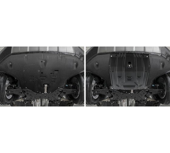 Защита картера + КПП + комплект крепежа AutoMax сталь, Hyundai Santa Fe 2018-2021, V - 2.2d; 2.4; 3.5/Kia Sportage 2018-2022, V - 2.0; 2.0d; 2.4/Hyu AM.2375.1