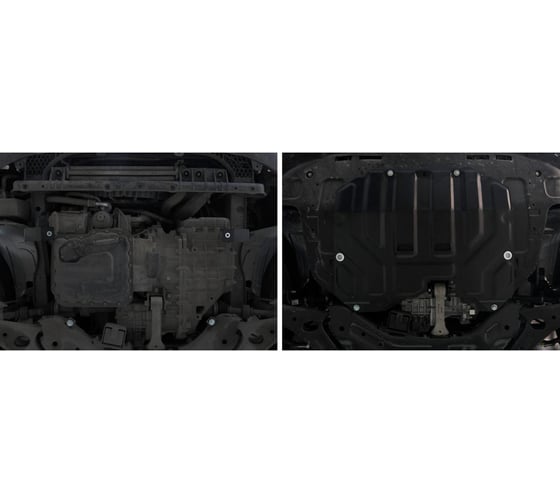 Защита картера + КПП + комплект крепежа AutoMax сталь, Hyundai ix35 2010-2015,V - все/Kia Sportage 2010-2016,V - все AM.2352.1