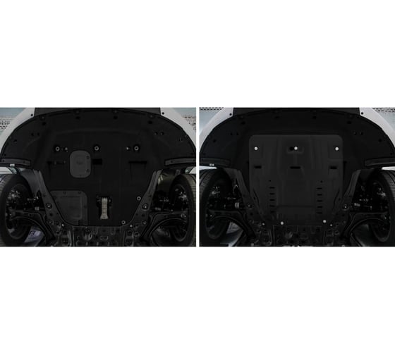 Защита картера + КПП + комплект крепежа AutoMax сталь, Hyundai Santa Fe 2020-, V - 2.2d; 2.5; 3.5/KIA Sorento 2020-, V - 2.2d; 2.5; 3.5/Hyundai Tucs AM.2862.1