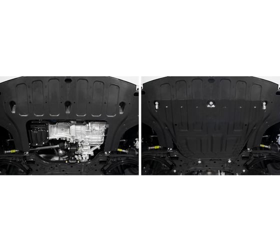 Защита картера + КПП + комплект крепежа AutoMax сталь, Hyundai Solaris; Kia Rio; Kia Rio X (X-Line) AM.2370.1