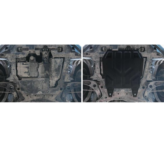 Защита картера + КПП + комплект крепежа AutoMax сталь, Mitsubishi ASX; Mitsubishi Lancer Х; Mitsubishi Outlander; Citroen C-Crosser; Citroen C4 Airc AM.4037.1