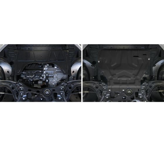 Защита картера + КПП + комплект крепежа AutoMax сталь, Skoda Octavia 2017-2020, V - 1.4; 1.8; 1.6/Skoda Octavia 2013-2017, V - 1.4; 1.8; 1.6 AM.5111.2
