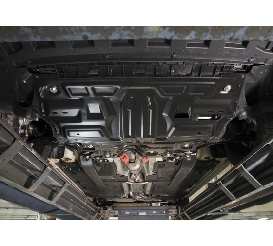 Защита картера + КПП + комплект крепежа AutoMax сталь, Skoda Rapid 2020-, V - 1.6/Volkswagen Polo Sedan 2020-, V - 1.6 (90л.с.; 110л.с.); 1.4 (125л. AM.5877.1