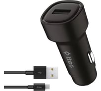 Автомобильное зарядное устройство TTEC SmartCharger 2.4A Car Charger с кабелем Micro USB. Цвет: черный 2CKS30MS