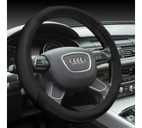 Оплетка AVTOLIDER1 на рулевое колесо М (37-39см) черная, экокожа OPL0101