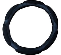 Оплетка AVTOLIDER1 на рулевое колесо М (37-39см) 6 подушек спонж, черный, экокожа OPL0100