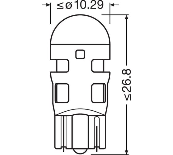 Автолампа OSRAM W5W, W2.1x9.5d, LED, 2 шт., RED, 12 В 2825DRP-02B