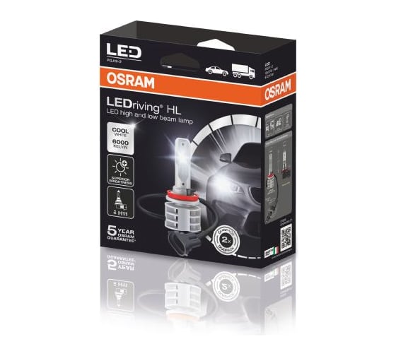 Автолампа OSRAM H11, 14 Вт, PGJ19-2, COOL WHITE, 6000 K, 2 шт., 12/24 В 67211CW