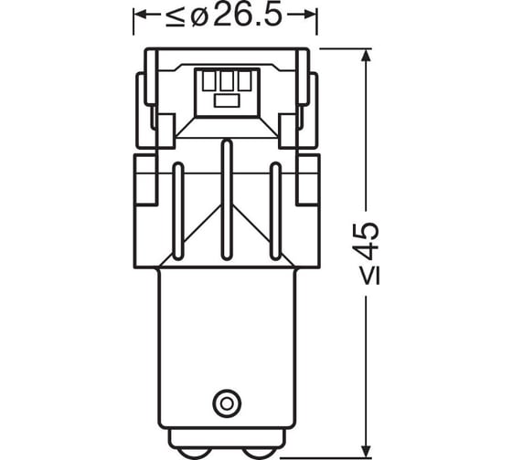 Автолампа OSRAM P21/5W BAY15d LED 2шт RED 12V 7528DRP-2BL