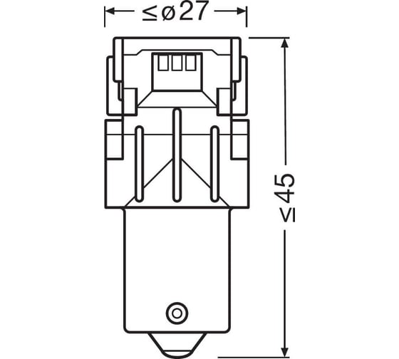 Автолампа OSRAM PY21W, BAU15s, LED, 2 шт., YELLOW, 12 В 7507DYP-02B