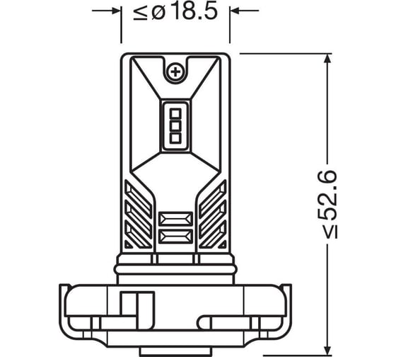 Автолампа OSRAM PSX24W, PG20-7, LED PREMIUM, COOL WHITE, 6000 K, 2 шт., 12 В 2604CW