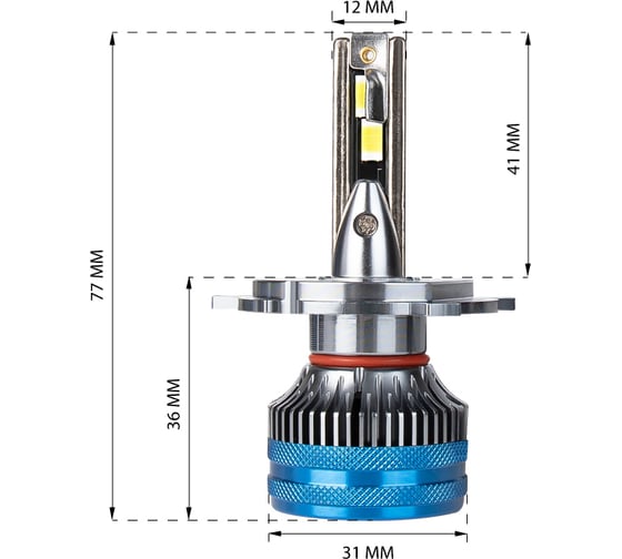 Автолампа KRAFT H4 10-30v 68w (P43t) Pro Pulsar KT 700235