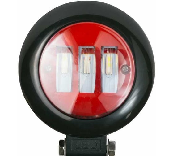 Фара противотуманная универсальная Крал ближнего/дальнего света, 35W, 9-32V, круглая, красный центр/черный 3896 1