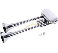 Сигнал воздушный Крал 2 рожковый круглое, 320/370мм, 12/24V, Хром, 120db 6313