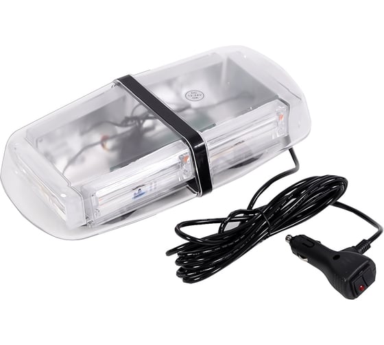 Маяк светодиодный Крал 12-24V, 60W, желтый, стробоскоп ЛЮСТРА, белая 6113