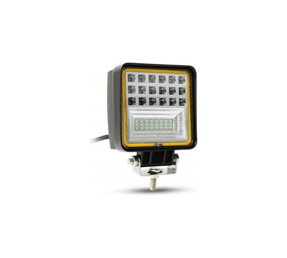 Фара Крал п/т Led 42LED(3W) -126W (с габаритной желтой подсветкой) (квадратная) 4298