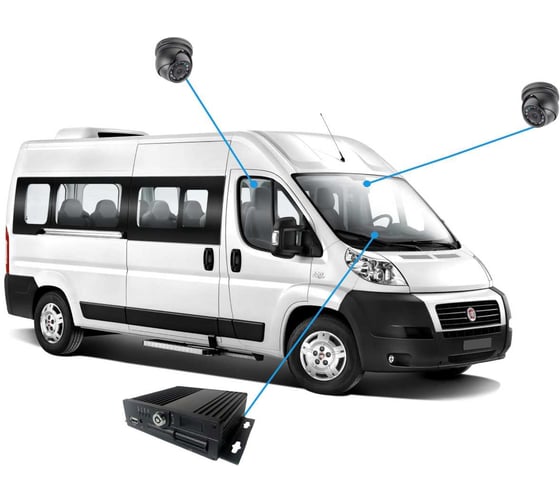 Система видеонаблюдения INTEGO ОНЛАЙН MiniBus для маршрутного такси (типа Газель). 2 камеры - установка камер на водителя, в салон. Сертификат под ПП 969 Intego MiniBus Online