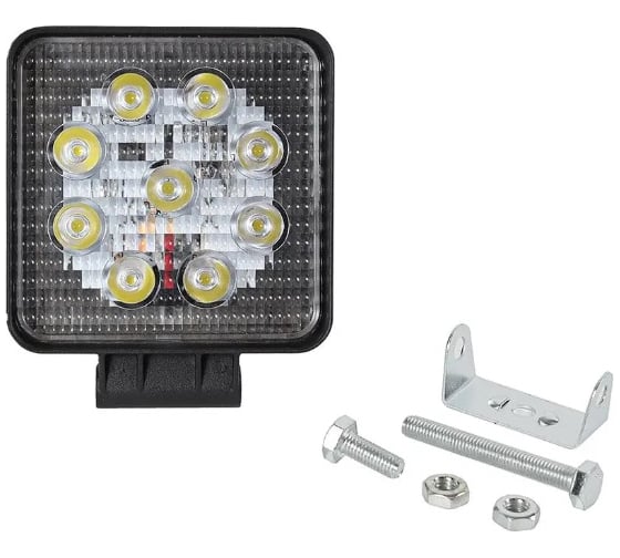Фара противотуманная Крал квадратная 10-30V 80x80x15мм 27W 3W*9PCS,6500K±500K(направленный) 5469