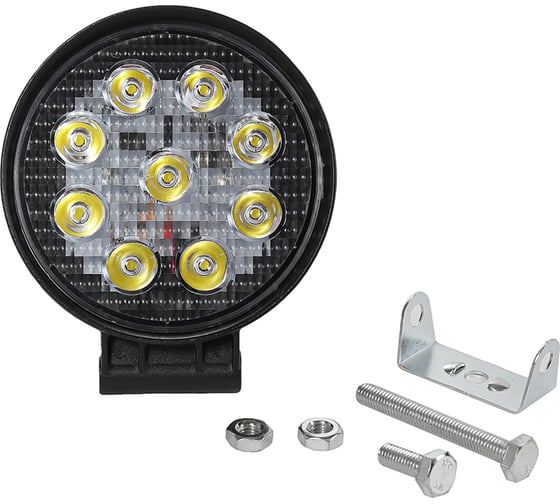 Фара противотуманная Крал круглая 10-30V 110x110x30мм 27W 3W*9PCS,6500K±500K(направленный) 4033 1