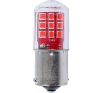 Лампа Крал малый цоколь 24 V одноконтактная (кукуруза 18 диодов) красный (100 шт.) 5458