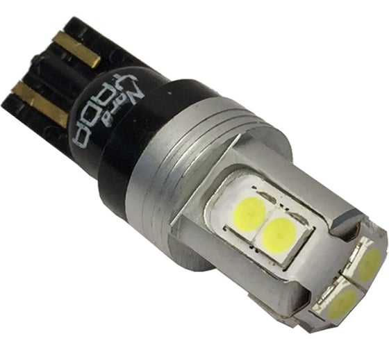 Светодиод Nord-Yada T10 CANBUS 10SMD 12V 3030 1.8W Non-polar белый TM NORD YADA, 2шт 908397