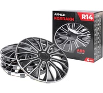 Колпаки Arnezi R14 Meteor 4шт (серебристо-черно матовые) ABS-пластик A0702009