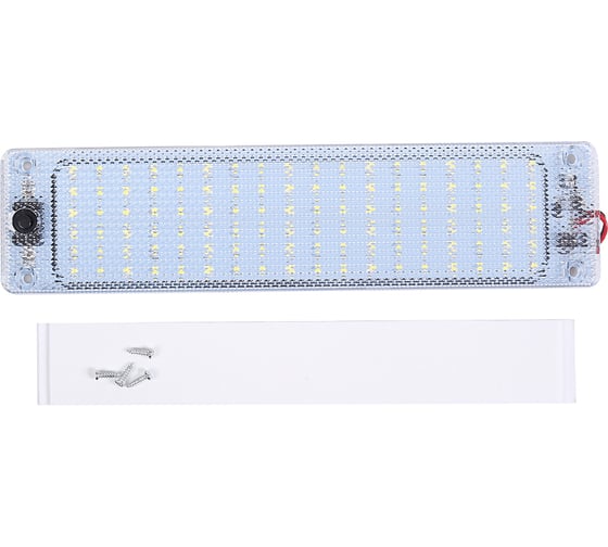 Подсветка салона с выключателем Крал 12 V Белая 25 см Плафон прозрачное стекло (10 шт.) 5606 1