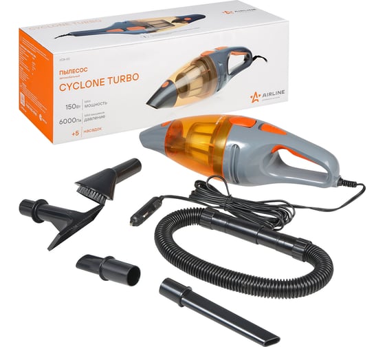 Автомобильный пылесос Airline CYCLONE TURBO в сумке 150 Вт, 0.5 л, 6 кПа VCA-03