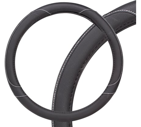 Оплетка на руль Airline искусственная кожа с перфорацией, черная, 36 см/S AWC-SL-01S