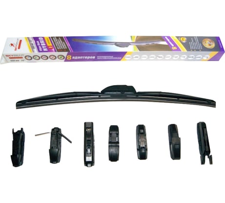 Щетка стеклоочистителя бескаркасная HYBRID 22"/56 см, 8 адаптеров SKYBEAR 707220