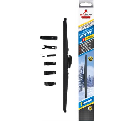 Щетка стеклоочистителя зимняя WINTER 16"/40 см, 7 адаптеров SKYBEAR 703160