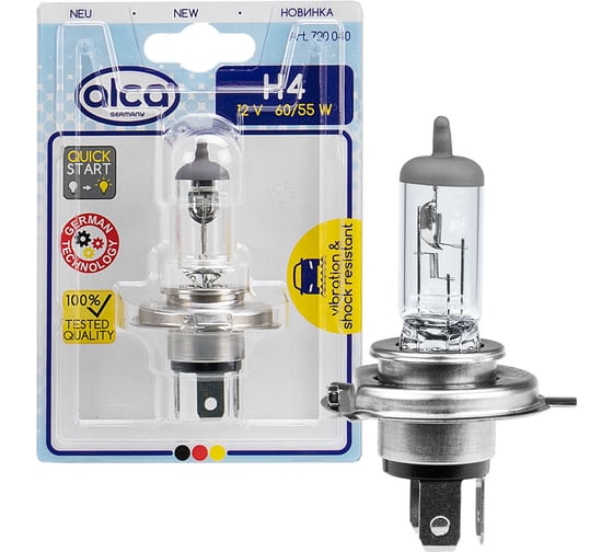 Галогенная автолампа Alca 60112-01В 60/55 W 12V H4 720040