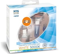 Галогенные лампы SVS серия White 5000K 12V H15 15/55W+W5W White, комплект 2шт. Ver.2.0 0200115000