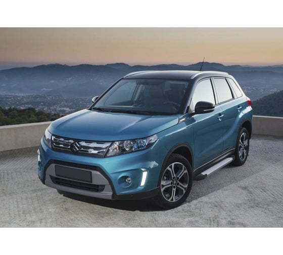 Пороги на автомобиль Rival Silver для Suzuki Vitara IV 2015-2018 г.в., 160 см, 2 шт., алюминий F160AL.5503.1