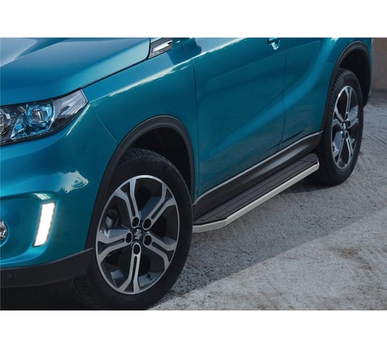 Пороги на автомобиль Rival Premium для Suzuki Vitara IV 2015-2018 г.в., 160 см, 2 шт., алюминий A160ALP.5503.1