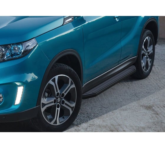 Пороги на автомобиль Rival Premium-Black для Suzuki Vitara IV 2015-2018 г.в., 160 см, 2 шт., алюминий A160ALB.5503.1