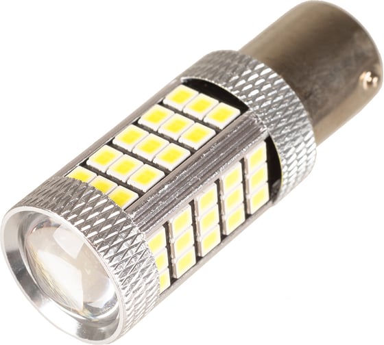 Автолампа диод SKYWAY S25 (P21W) 12V 66 SMD BA15s 1-конт Белая комп.2 шт противотуманки/поворот/задний ход/стоп S08201319/K