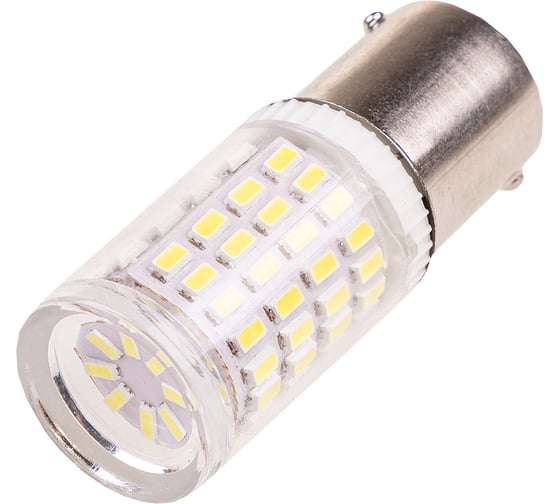 Автолампа диод SKYWAY S25 (P21W) 12/24V 80 SMD BA15s 1-конт Белая CAN BUS комп.2 шт противотуманки/поворот/задний ход/стоп S08201428/K 1