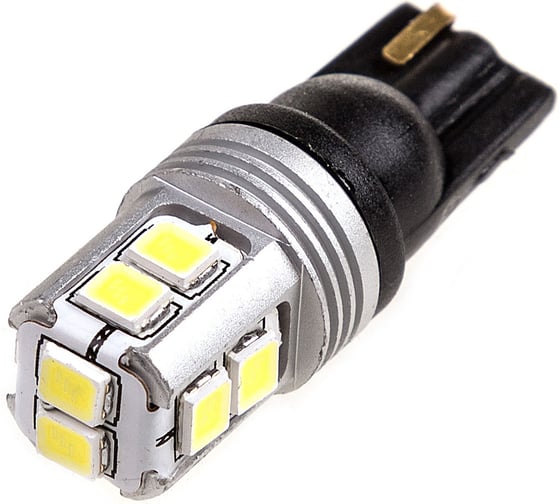 Автолампа диод SKYWAY T10 (W5W) 12/24V 10 SMD без цоколя 1-конт Белая комп.2 шт габарит/стоп/салон/номер S08201303/K