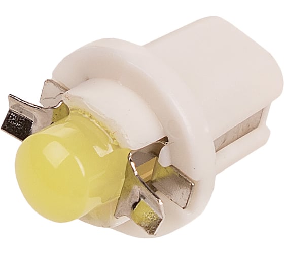 Автолампа диод SKYWAY T5 (W1,2W) 12V 1 COB B8.3d 1-конт Белая комп.10 шт панель S08201396/K 1