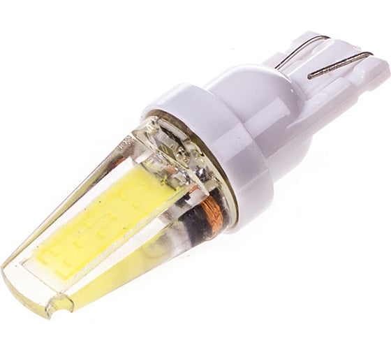 Автолампа диод SKYWAY T10 (W5W) 12/24V 1 COB-NEW без цоколя 1-конт Белая комп.2 шт габарит/стоп/салон/номер S08201240/K