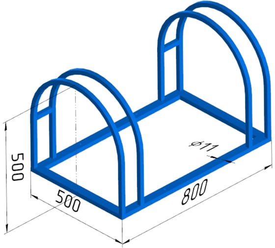 Велопарковка Parallax Параллакс, для велосипеда, 800x500x500, синий 608BL500800500-VEL